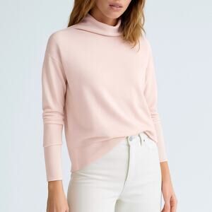 Wilfred Aritizia Sweater 100% Merino wool Size XS Light Pink Mockneck